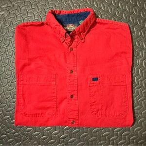 Greatland Apparel Men’s 90’s Vintage Red Button-Up Flannel Shirt Size XL